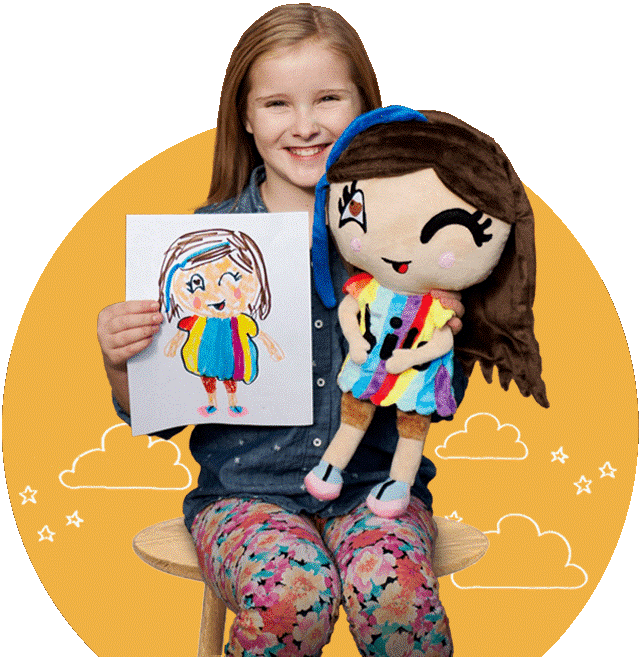 Custom stuffed animals from kid's drawing