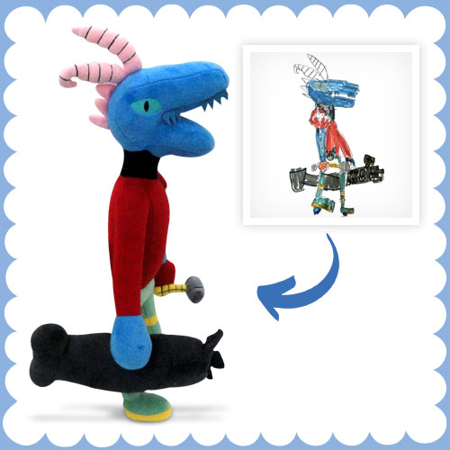 Custom toy based on kid's imaginative and vibrant drawing