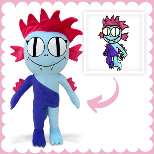 Custom plushie crafted with child's imaginative flair