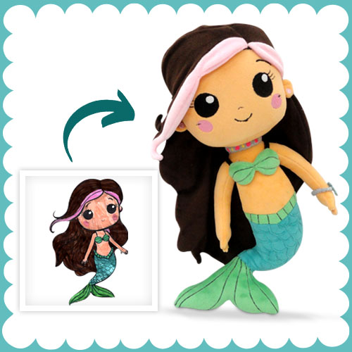 Personalized stuffed animal with child's unique design