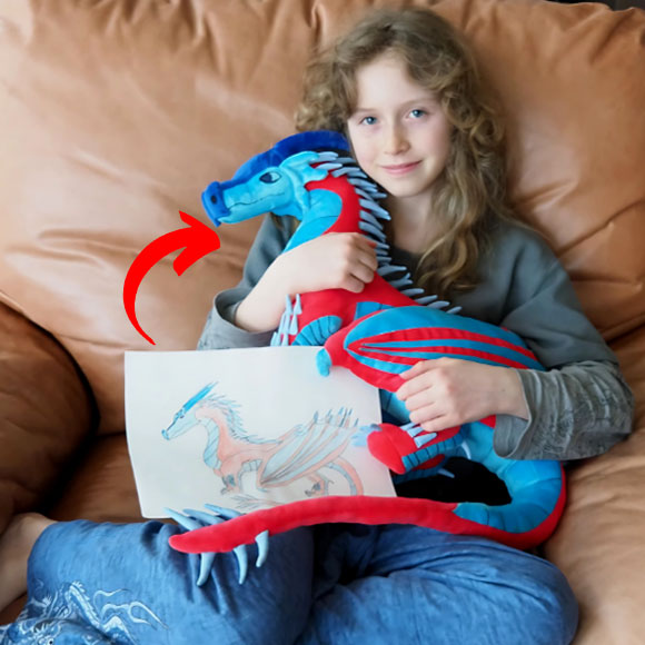 Thumbnail of personalized stuffed animal from kids' creative drawing