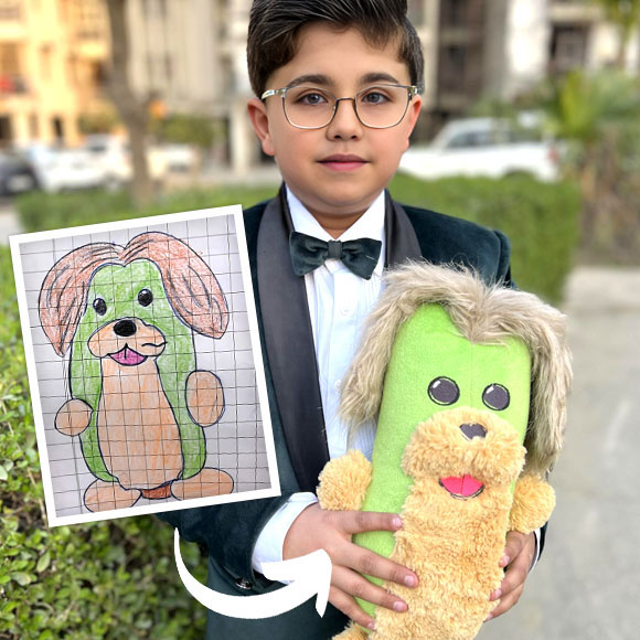 Thumbnail of handcrafted plushie designed from child's artwork