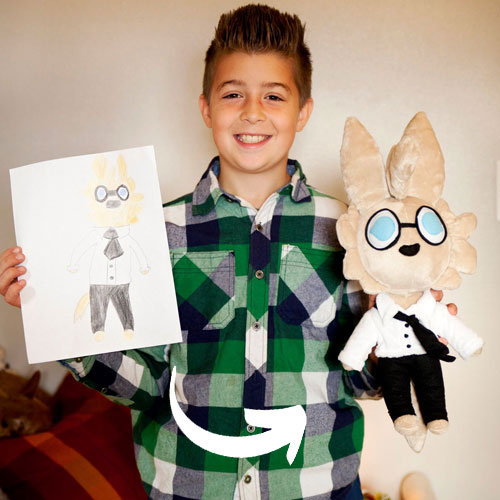 Stuffed animal as one of a kind personalized gift